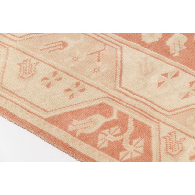 Burnt Orange and Beige Faded Neutral Area Rug For Sale - Image 5 of 11