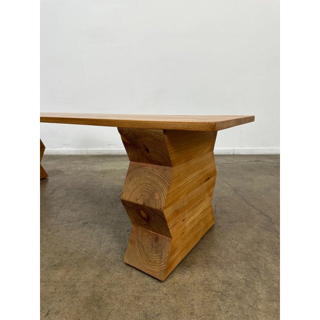Made “Zigzag” Bench - Light Finish For Sale - Image 10 of 18