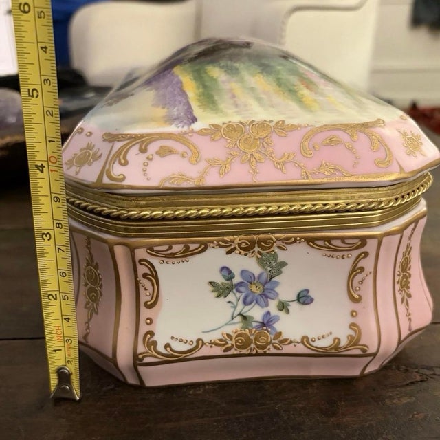 Rococo Sevres Style Porcelain Bombs Casket Box For Sale - Image 3 of 8