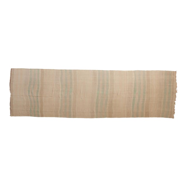 Vintage Distressed Turkish Kilim Rug Runner - 4'3" x 14'5" For Sale