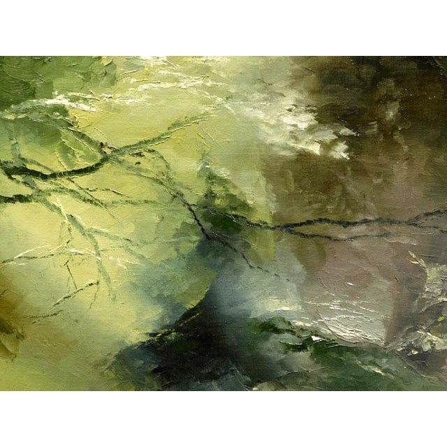 "Light into Forest" #0095 Original Oil on Canvas by Petras Lukosius Hand signed by the artist museum custom framed...