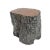 Vintage Burnt Lychee Wood Stool / Side Table For Sale