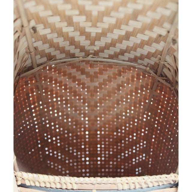 Camel Wicker Woven Basket A For Sale - Image 8 of 10