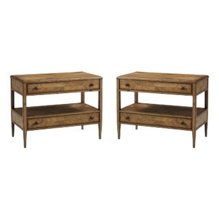 Pair of Rustic Oak Bedside Tables For Sale