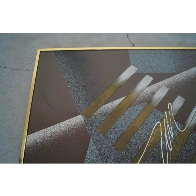 Postmodern Geometric Abstract Oil on Canvas For Sale - Image 4 of 13