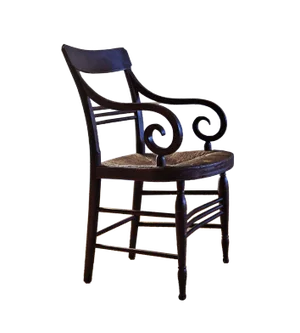 Antique Fancy Armchair With Rush Seat