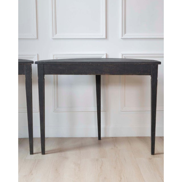 Pair of Swedish Demi-Lune Tables, circa 1880 For Sale - Image 11 of 11
