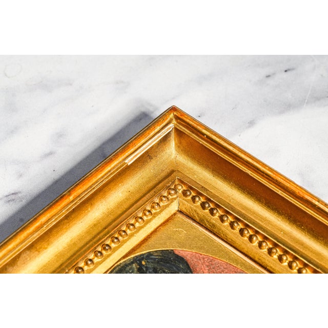Interesting 19th Century Austrian Military Antique Portrait Miniature Painting Original Gilt Frame Home Decor For Sale - Image 9 of 11