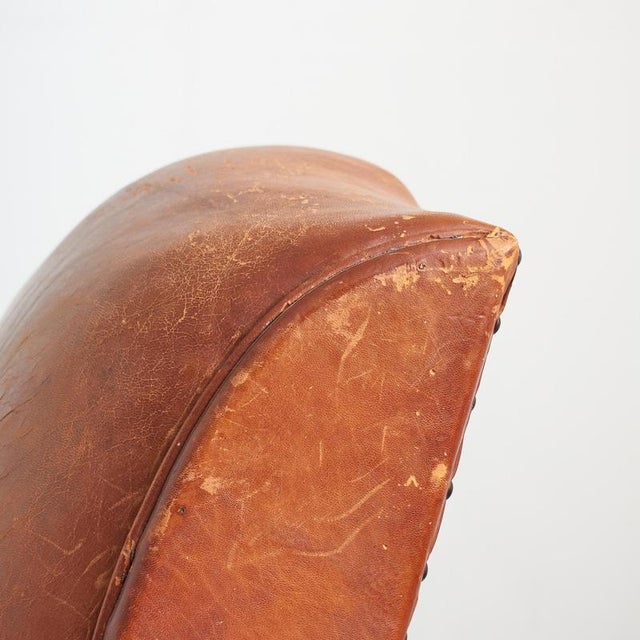 Vintage French Leather Club Chair, 1920s For Sale - Image 14 of 17