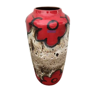 German Ceramic Fat Lava Vase from Scheurich, 1960s