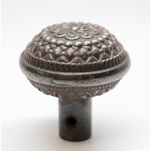 Traditional Antique 1900s Steel Swirl Passage Door Knob For Sale - Image 3 of 4