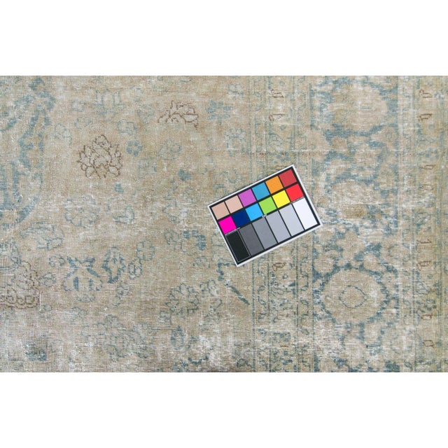 Textile 1920s Medallion Sage Blue Hand Knotted Rug - 8’4” X 10' For Sale - Image 7 of 11