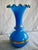 French Mid 19th Century Pair of French Napoleon III Bleu Opaline Vases For Sale - Image 3 of 8