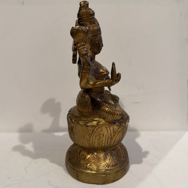 Metal Awesome Vintage Bronze Hindu Statue For Sale - Image 7 of 9