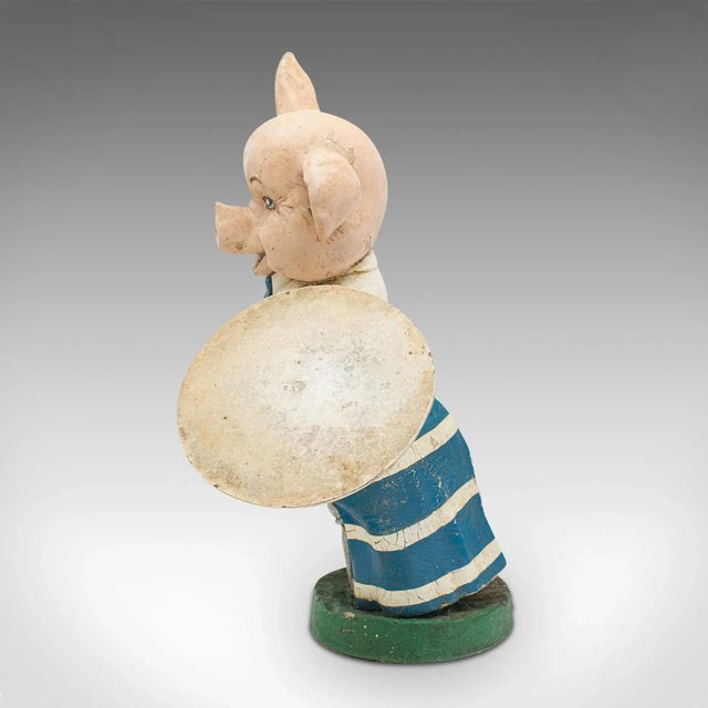 Cream 1900s Edwardian Pair of Antique Butchery Pigs, English, Plaster, Shop Display Figure, Edwardian For Sale - Image 8 of 13