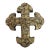 Milagros Dense Brass Charms Mexican Folk Art Carved Wood Wall Cross Amulet For Sale