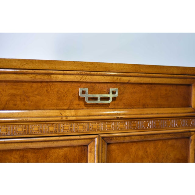 Wood Mid 20th Century Chinoiserie Burlwood Highboy Mandarin Collection by Henry Link For Sale - Image 7 of 14
