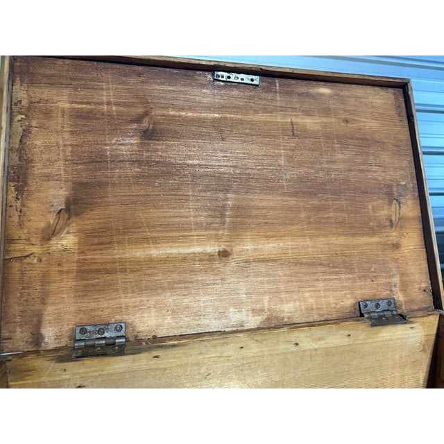 Antique Pine Trunk / Blanket Box From England For Sale - Image 16 of 18