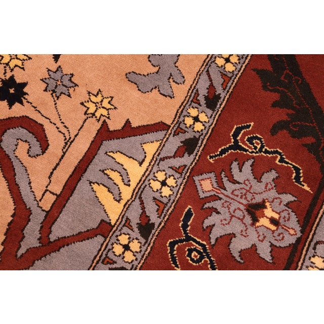 Bohemian Kargahi 1980's Tan/Red Wool Rug - 6'9'' X 9'3'' For Sale In New York - Image 6 of 10