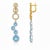Contemporary Silver Sky Blue Topaz Earrings. Asymmetrical Sky Blue Topaz Drop Earrings. Zigzag Sky Blue Topaz Drop...