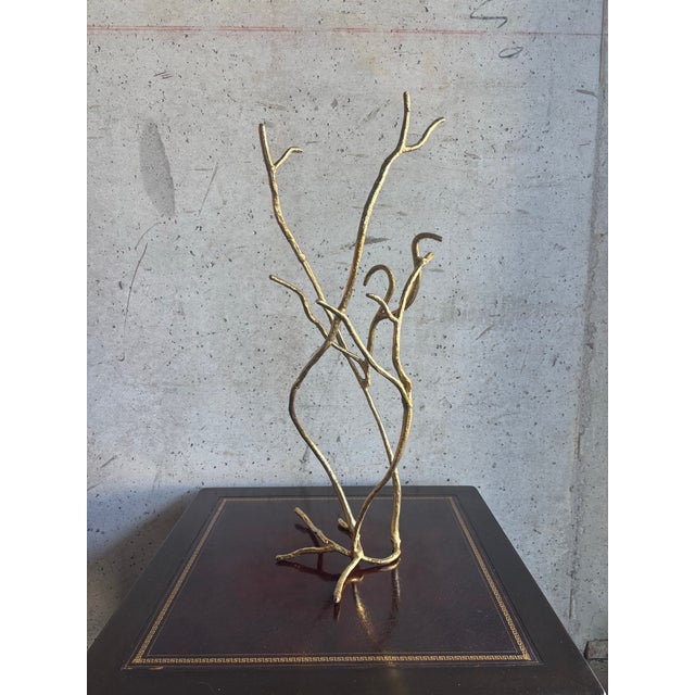 Sculptural modern tree branch form by John Richard, executed in a warm brass or gold toned finish. The organic branching...