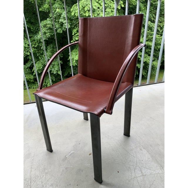 Mid-Century Modern Mid-Century Leather Chairs by Carlo Bartoli for Matteo Grassi, 1990s, Set of 2 For Sale - Image 3 of 18