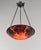 Charles Schneider - Le Verre Français A wonderful French art deco hanging fixture in wrought iron with a large Schneider...