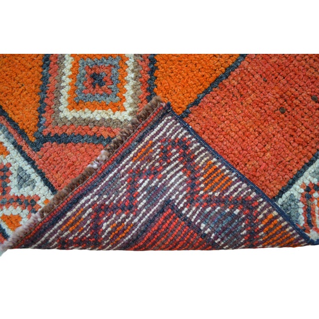 Hand-Knotted Tribal Geometric Design Turkish Runner Rug . Hallway Rug Kitchen Decor - 3′3″ X 10′4″ For Sale - Image 14 of 15