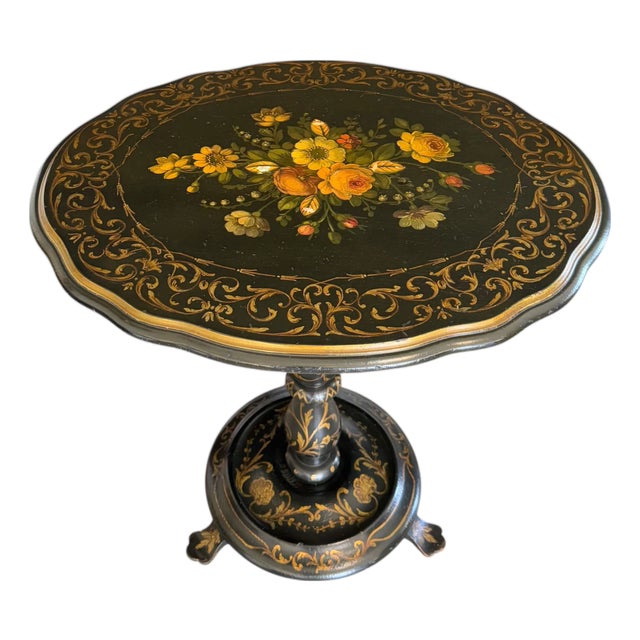 Late 19thCentury English Painted Tilt-Top Table For Sale