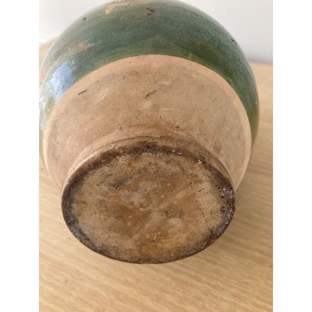 Early 20th Century Early 20th Century Earthy Green Faience Jug For Sale - Image 5 of 5