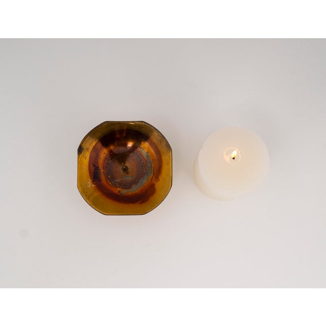 Metal Mid-Century Minimalist Brass Table Candlestick, 1960s For Sale - Image 7 of 16