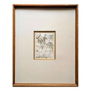 Salvador Dali, Don Quixote and Sancho Panza, Original Engraving, 1966, Framed For Sale