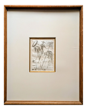 Salvador Dali, Don Quixote and Sancho Panza, Original Engraving, 1966, Framed