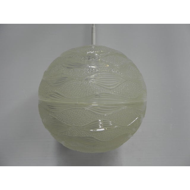Cream Vintage Hanging Lamp with Round Plastic Globe﻿, 1960s For Sale - Image 8 of 16