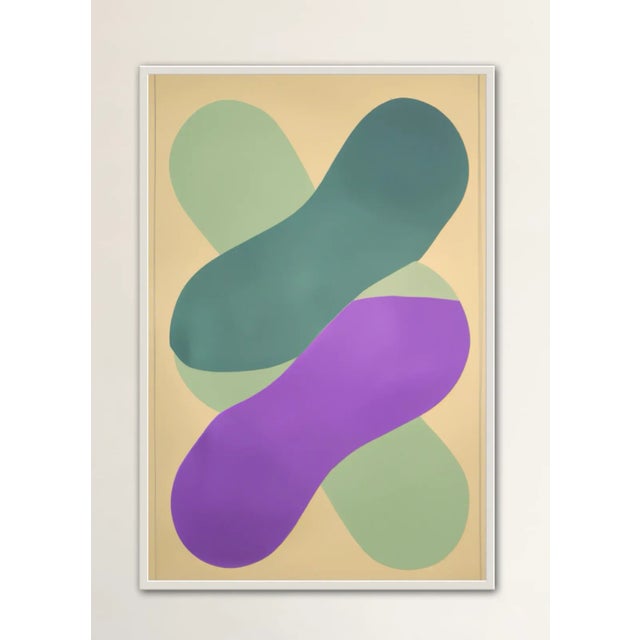 Modern "The Tube" Abstract Giclee Print on Canvas by Sour Candy Framed in White For Sale - Image 3 of 3