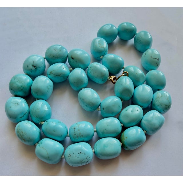 60s Kenneth Lane Necklace Turquoise Blue Stone Bead Jay KJL Vintage For Sale - Image 10 of 12