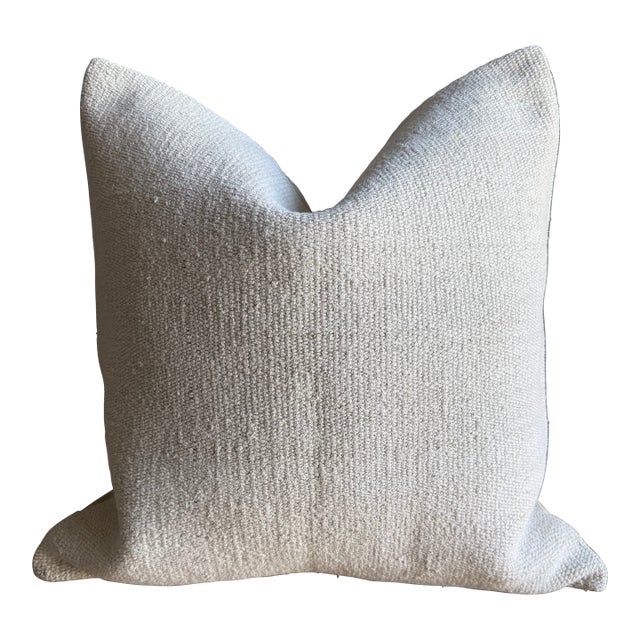 Vintage Rug Pillow Cover With Original Seams For Sale