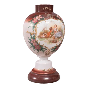 1890s Antique Victorian Milk Glass Decorative Flower Vase