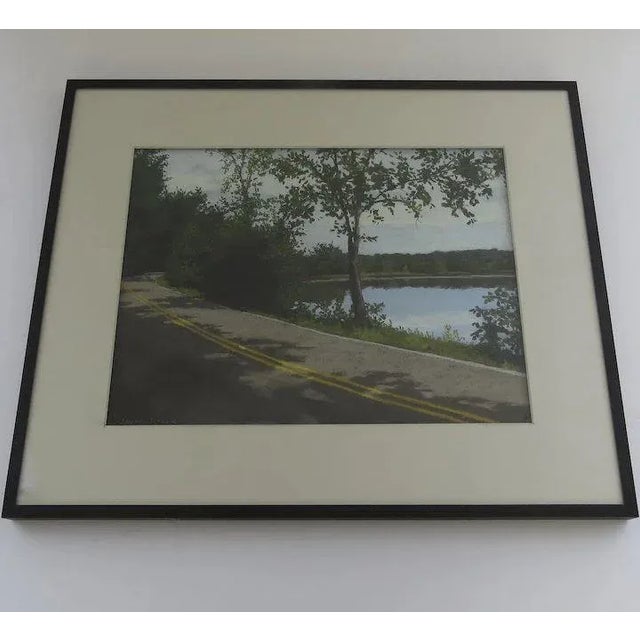 "The Big Turn" Contemporary Landscape Oil Pastel Drawing by Laura Strowe, Framed For Sale - Image 9 of 13