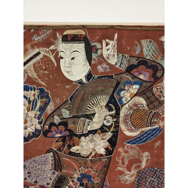 Chinese Tapestry Embroidered in Silk, 1890-1910 For Sale - Image 10 of 18