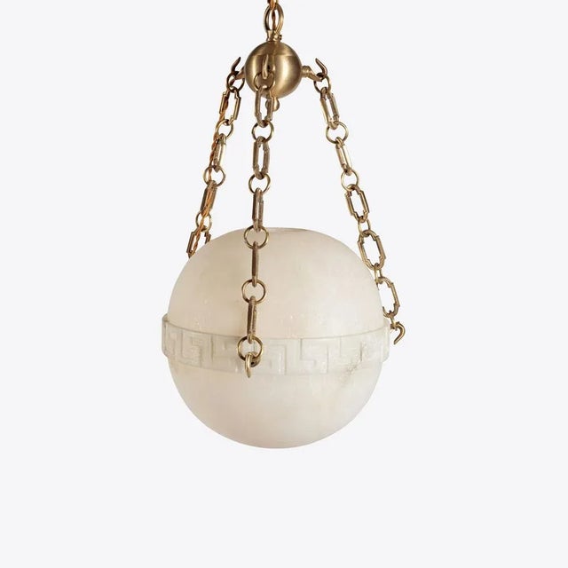 Early 21st Century Small Elissa Alabaster Pendant from Pure White Lines For Sale - Image 5 of 7