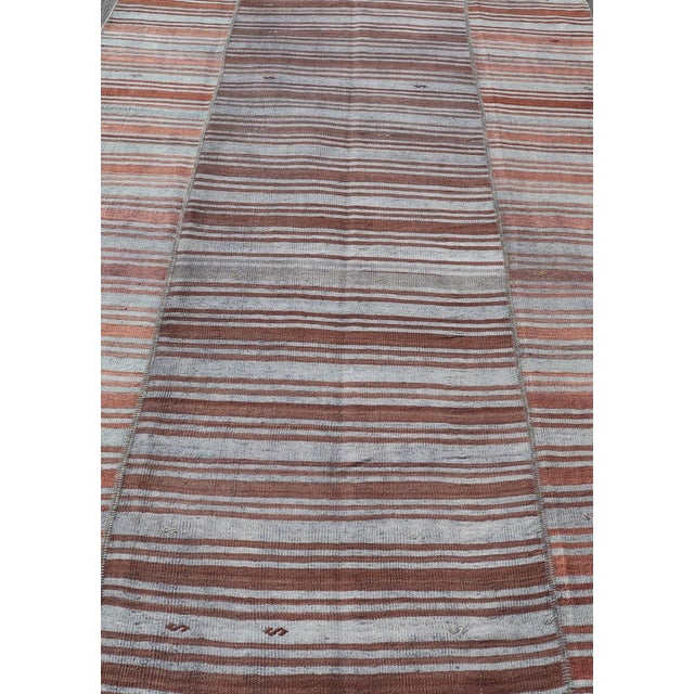 Measures: 6'5 x 10'4 Vintage Turkish Tribal Kilim Rug With Rich Multicolored Stripes 6'5 x 10'4 Keivan Woven Arts / Rug /...