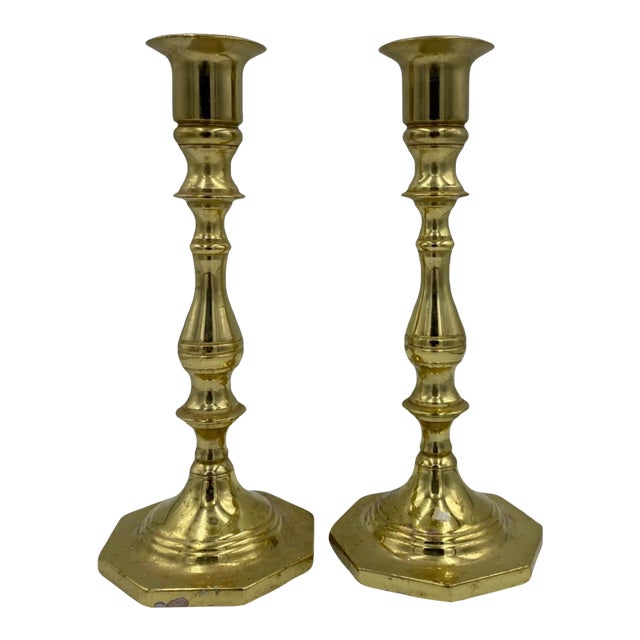 Vintage Baldwin Forged in America Brass Candlesticks- a Pair For Sale