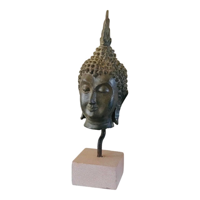 19/20th Century Thai Bronze Buddha Head For Sale