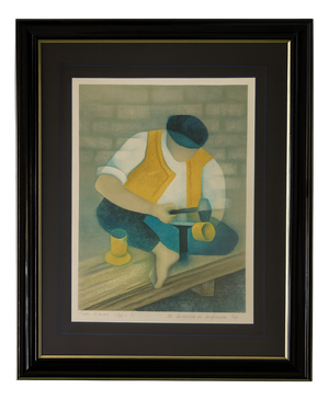 Louis Toffoli, Le Dinandier, 1960s, Lithograph, Framed
