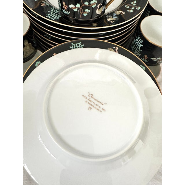 Vintage Fitz & Floyd "Chinoiserie" Dinnerware Set of 47 For Sale - Image 11 of 12