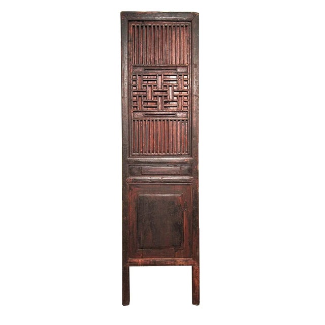 Brown Antique Chinese Ming Ice-Crack Lattice Scholar Scroll Cabinet, Circa 1800-1849 For Sale - Image 8 of 10