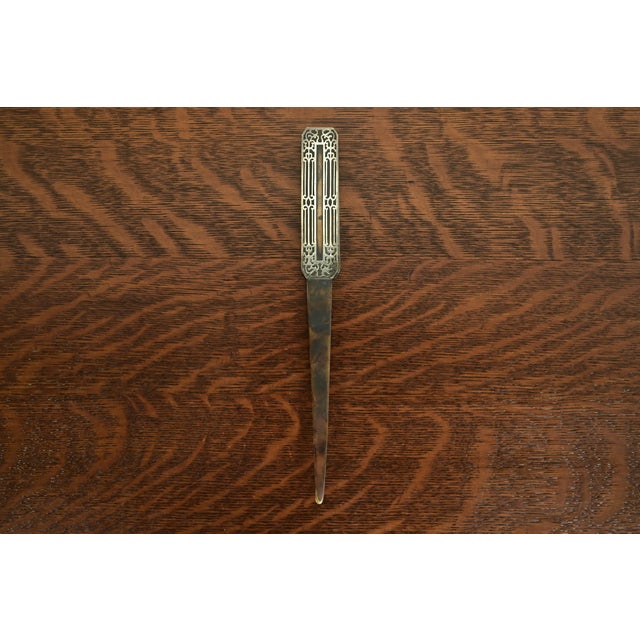 Heintz Arts & Crafts Sterling Silver on Bronze Letter Opener For Sale - Image 9 of 11