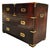 Brown Antique Campaign Style Bachelor's Chest Made in Spain For Sale - Image 8 of 12