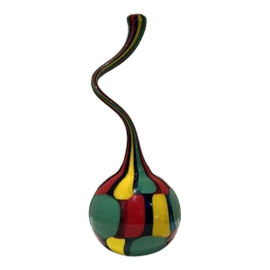 Vintage Hand Blown Glass Twisted Bottle Italy